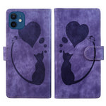 Custodia per telefono in pelle con penna a cuore e gatto in rilievo, For iPhone 13 mini, For iPhone 12, For iPhone 12 Pro Max, For iPhone 12 Pro