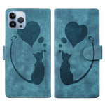 Custodia per telefono in pelle con penna a cuore e gatto in rilievo, For iPhone 13 mini, For iPhone 12, For iPhone 12 Pro Max, For iPhone 12 Pro