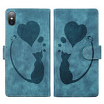 Custodia per telefono in pelle con penna a cuore e gatto in rilievo, For iPhone X / XS, For iPhone XR, For iPhone XS Max, For iPhone 7 Plus / 8 Plus