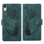 Custodia per telefono in pelle con penna a cuore e gatto in rilievo, For iPhone X / XS, For iPhone XR, For iPhone XS Max, For iPhone 7 Plus / 8 Plus