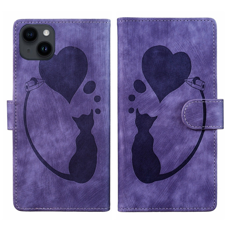 Custodia per telefono in pelle con penna a cuore e gatto in rilievo, For iPhone 13 mini, For iPhone 12, For iPhone 12 Pro Max, For iPhone 12 Pro
