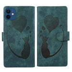 Custodia per telefono in pelle con penna a cuore e gatto in rilievo, For iPhone 12 mini, For iPhone 11 Pro Max, For iPhone 11, For iPhone 11 Pro