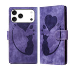 Custodia per telefono in pelle con penna a cuore e gatto in rilievo, For iPhone 17 Pro Max, For iPhone 17 Pro, For iPhone 17, For iPhone Air