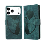 Custodia per telefono in pelle con penna a cuore e gatto in rilievo, For iPhone 17 Pro Max, For iPhone 17 Pro, For iPhone 17, For iPhone Air