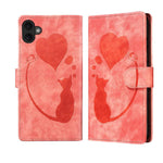 Custodia per telefono in pelle con penna a cuore e gatto in rilievo, For iPhone 17 Pro Max, For iPhone 17 Pro, For iPhone 17, For iPhone Air
