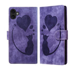 Custodia per telefono in pelle con penna a cuore e gatto in rilievo, For iPhone 17 Pro Max, For iPhone 17 Pro, For iPhone 17, For iPhone Air