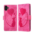 Custodia per telefono in pelle con penna a cuore e gatto in rilievo, For iPhone 17 Pro Max, For iPhone 17 Pro, For iPhone 17, For iPhone Air