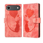 Custodia per telefono in pelle con penna a cuore e gatto in rilievo, For iPhone 17 Pro Max, For iPhone 17 Pro, For iPhone 17, For iPhone Air