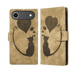 Custodia per telefono in pelle con penna a cuore e gatto in rilievo, For iPhone 17 Pro Max, For iPhone 17 Pro, For iPhone 17, For iPhone Air