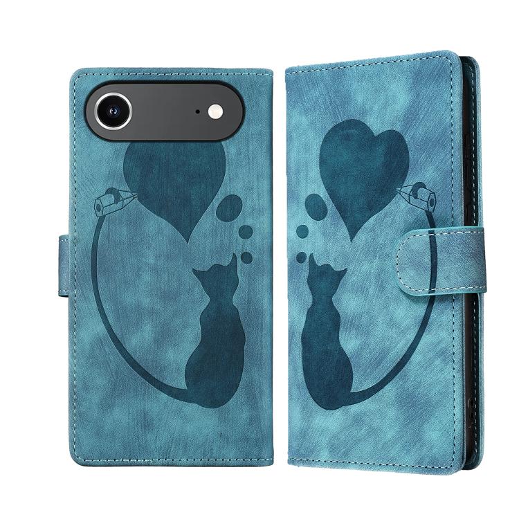 Custodia per telefono in pelle con penna a cuore e gatto in rilievo, For iPhone 17 Pro Max, For iPhone 17 Pro, For iPhone 17, For iPhone Air
