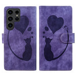 Custodia per telefono in pelle con penna a cuore e gatto in rilievo, For Samsung Galaxy A15 5G, For Samsung Galaxy A55 5G, For Samsung Galaxy A35 5G, For Samsung Galaxy S24 Ultra 5G