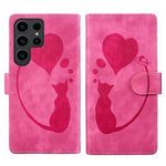 Custodia per telefono in pelle con penna a cuore e gatto in rilievo, For Samsung Galaxy A15 5G, For Samsung Galaxy A55 5G, For Samsung Galaxy A35 5G, For Samsung Galaxy S24 Ultra 5G