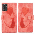 Custodia per telefono in pelle con penna a cuore e gatto in rilievo, For Samsung Galaxy S21 Ultra 5G, For Samsung Galaxy S20 FE 5G
