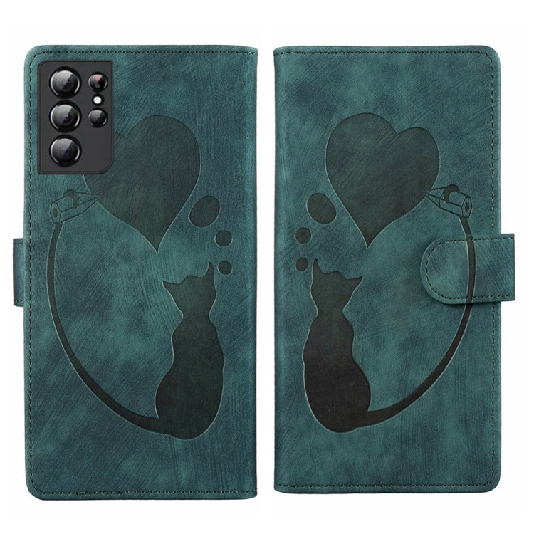 Custodia per telefono in pelle con penna a cuore e gatto in rilievo, For Samsung Galaxy S21 Ultra 5G, For Samsung Galaxy S20 FE 5G