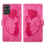Custodia per telefono in pelle con penna a cuore e gatto in rilievo, For Samsung Galaxy S21 Ultra 5G, For Samsung Galaxy S20 FE 5G