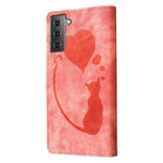 Custodia per telefono in pelle con penna a cuore e gatto in rilievo, For Samsung Galaxy S21 FE 5G, For Samsung Galaxy A32 5G, For Samsung Galaxy S21 5G, For Samsung Galaxy S21+ 5G