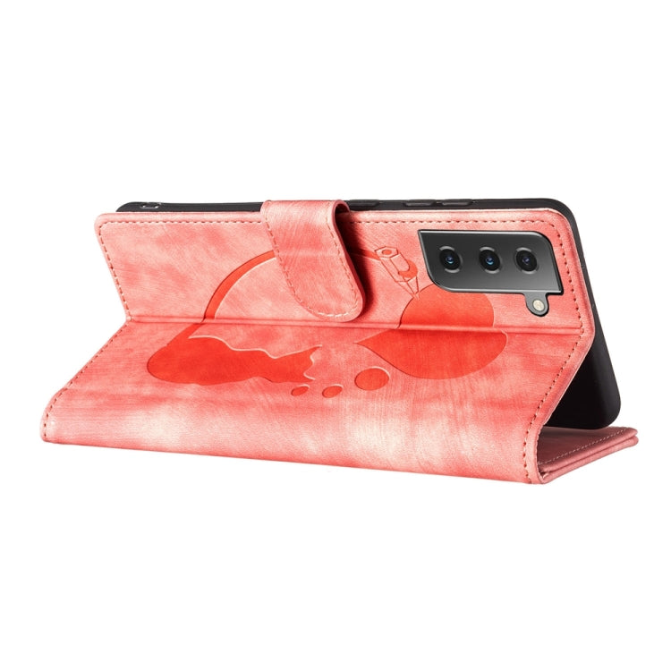 Custodia per telefono in pelle con penna a cuore e gatto in rilievo, For Samsung Galaxy S21 FE 5G, For Samsung Galaxy A32 5G, For Samsung Galaxy S21 5G, For Samsung Galaxy S21+ 5G