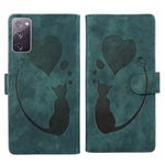 Custodia per telefono in pelle con penna a cuore e gatto in rilievo, For Samsung Galaxy S21 Ultra 5G, For Samsung Galaxy S20 FE 5G