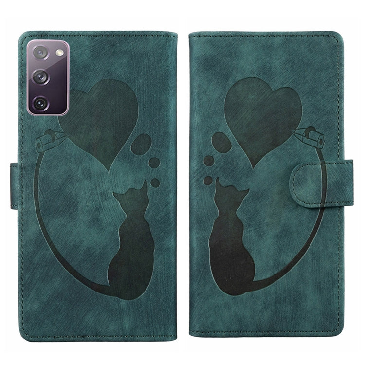 Custodia per telefono in pelle con penna a cuore e gatto in rilievo, For Samsung Galaxy S21 Ultra 5G, For Samsung Galaxy S20 FE 5G