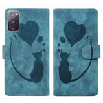 Custodia per telefono in pelle con penna a cuore e gatto in rilievo, For Samsung Galaxy S21 Ultra 5G, For Samsung Galaxy S20 FE 5G