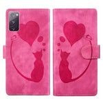 Custodia per telefono in pelle con penna a cuore e gatto in rilievo, For Samsung Galaxy S21 Ultra 5G, For Samsung Galaxy S20 FE 5G