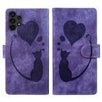 Custodia per telefono in pelle con penna a cuore e gatto in rilievo, For Samsung Galaxy S21 FE 5G, For Samsung Galaxy A32 5G, For Samsung Galaxy S21 5G, For Samsung Galaxy S21+ 5G