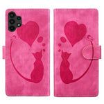 Custodia per telefono in pelle con penna a cuore e gatto in rilievo, For Samsung Galaxy S21 FE 5G, For Samsung Galaxy A32 5G, For Samsung Galaxy S21 5G, For Samsung Galaxy S21+ 5G