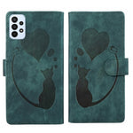 Custodia per telefono in pelle con penna a cuore e gatto in rilievo, For Samsung Galaxy S23 FE 5G, For Samsung Galaxy A24 4G, For Samsung Galaxy A23 5G, For Samsung Galaxy A34 5G