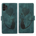 Custodia per telefono in pelle con penna a cuore e gatto in rilievo, For Samsung Galaxy A14 5G, For Samsung Galaxy A13 4G / 5G / A04, For Samsung Galaxy A53 5G, For Samsung Galaxy A33 5G