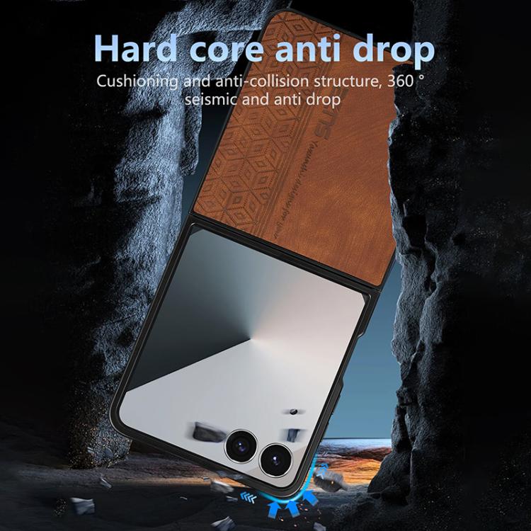 Custodia per telefono AZNS con sensazione di pelle in rilievo 3D, For Samsung Galaxy Z Flip7 5G, For Samsung Galaxy Z Fold6