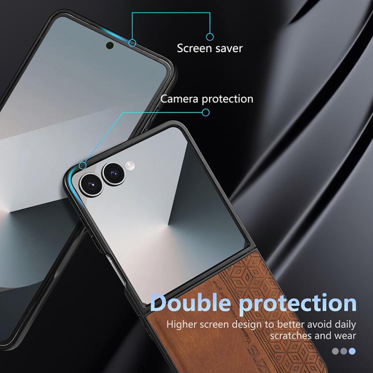 Custodia per telefono AZNS con sensazione di pelle in rilievo 3D, For Samsung Galaxy Z Flip7 5G, For Samsung Galaxy Z Fold6