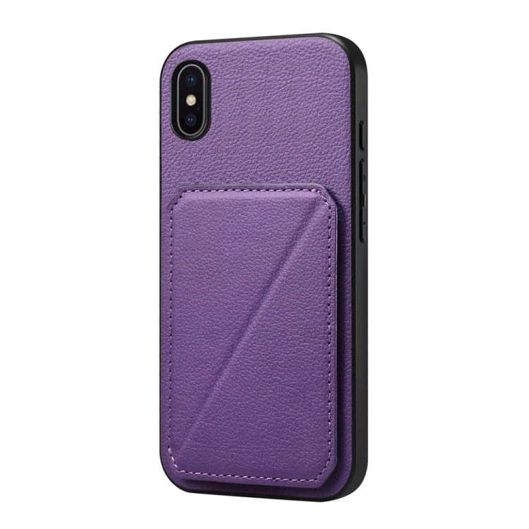 Custodia per telefono con doppio slot per scheda D04 in vitello texture, For iPhone 11, For iPhone 11 Pro, For iPhone X / XS, For iPhone XR, For iPhone XS Max, For iPhone 7 Plus / 8 Plus