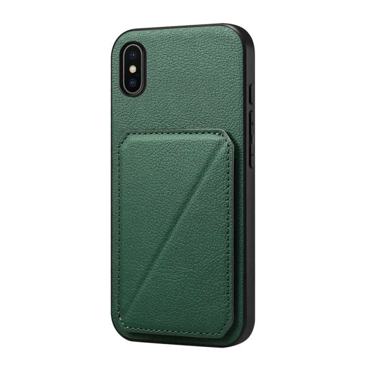 Custodia per telefono con doppio slot per scheda D04 in vitello texture, For iPhone 11, For iPhone 11 Pro, For iPhone X / XS, For iPhone XR, For iPhone XS Max, For iPhone 7 Plus / 8 Plus