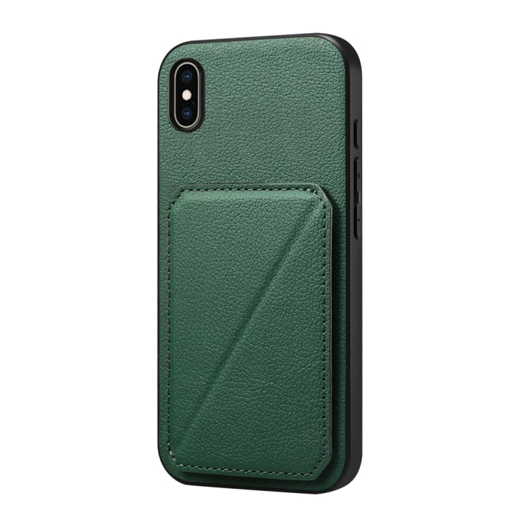 Custodia per telefono con doppio slot per scheda D04 in vitello texture, For iPhone 11, For iPhone 11 Pro, For iPhone X / XS, For iPhone XR, For iPhone XS Max, For iPhone 7 Plus / 8 Plus
