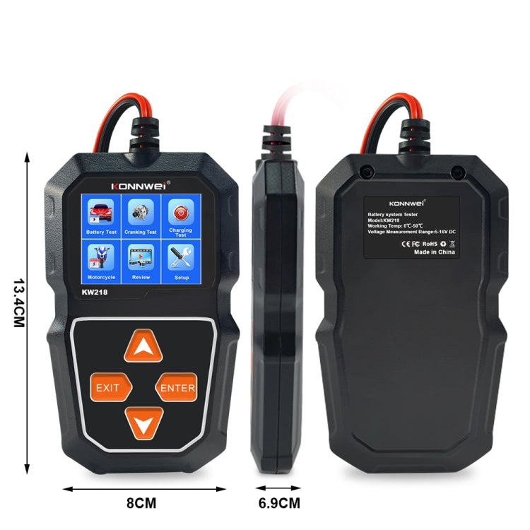 Tester per batteria per auto con schermo a colori KONNWEI KW218 da 2,4 pollici, KW218