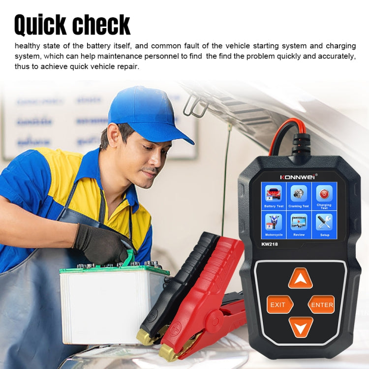 Tester per batteria per auto con schermo a colori KONNWEI KW218 da 2,4 pollici, KW218
