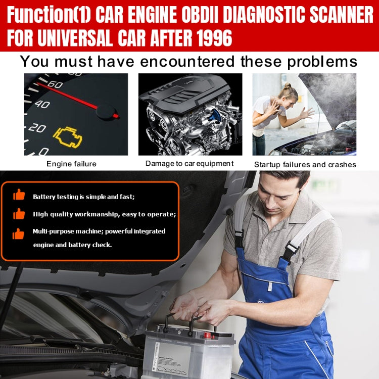 KONNWEI KW851 Ripristino della luce di servizio dell'olio dello strumento diagnostico per scanner OBDll per auto 2 in 1, KW851