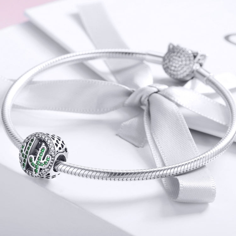 Ciondolo in argento sterling S925 Vigor Cactus Perline Bracciale fai da te Accessori per collane