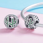 Ciondolo in argento sterling S925 Vigor Cactus Perline Bracciale fai da te Accessori per collane