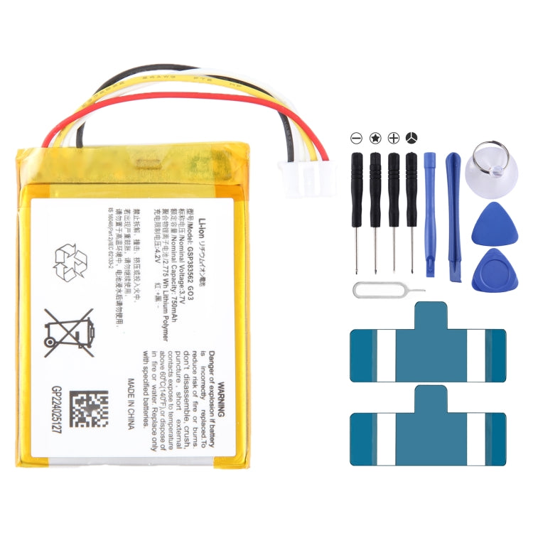 Battery Replacement, For JBL Go 3 GSP383562 G03 750mAh