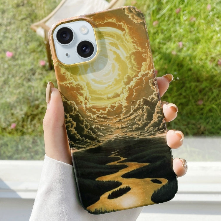Custodia per telefono PC con verniciatura Water Stick, For iPhone 15 Plus, For iPhone 15
