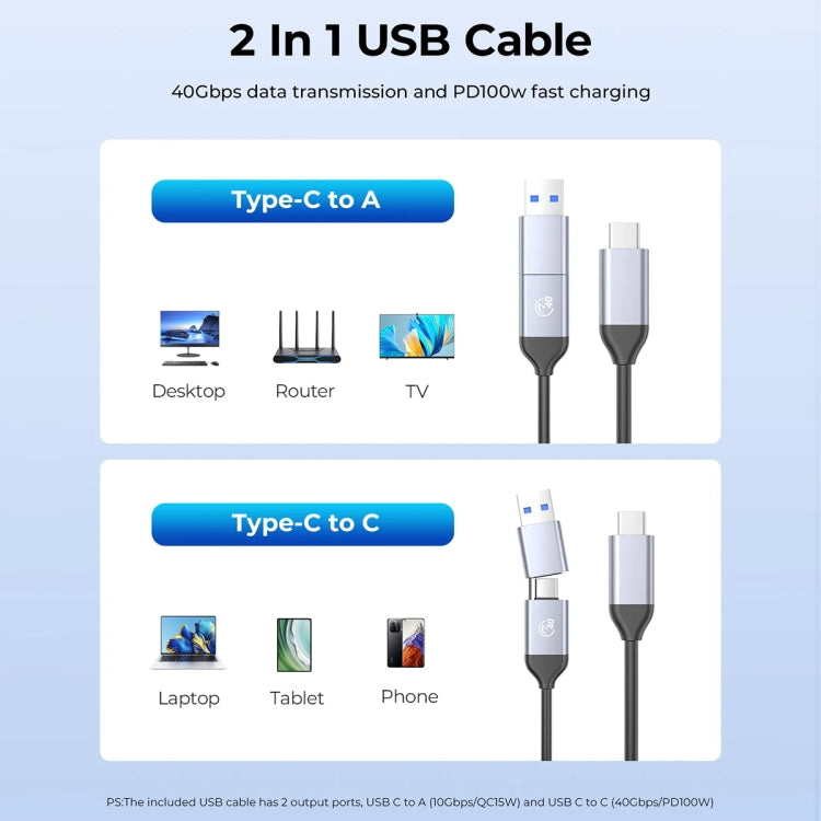 Custodia SSD ORICO CNM2-U4 USB4 M.2 NVMe da 40 Gbps, CNM2-U4