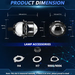 T02 1 paio di fari con lente LED bifocale per auto da 2,5 pollici, T02