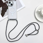 Custodia magnetica MagSafe per PC + telefono in TPU con cordino, For iPhone 15 Pro, For iPhone 15 Plus