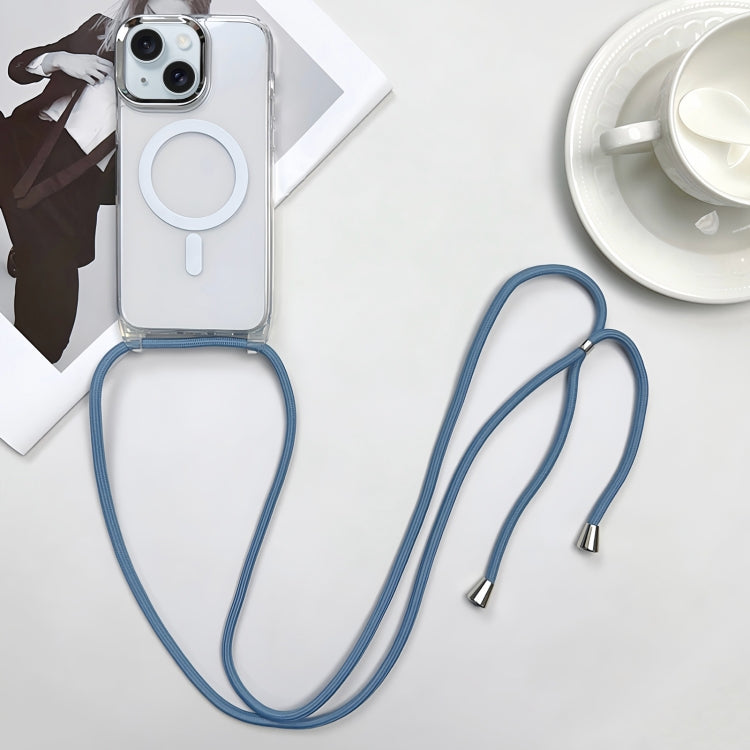 Custodia magnetica MagSafe per PC + telefono in TPU con cordino, For iPhone 15, For iPhone 14 Plus
