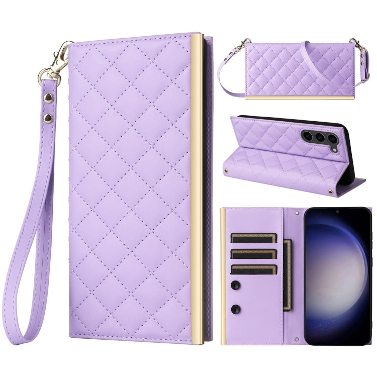 Custodia per telefono in pelle con ventosa rombica a tracolla, For Samsung Galaxy S23+ 5G, For Samsung Galaxy S23 5G, For Samsung Galaxy S20 FE, For Samsung Galaxy S22 Ultra 5G