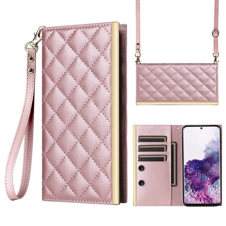 Custodia per telefono in pelle con ventosa rombica a tracolla, For Samsung Galaxy S20+, For Samsung Galaxy S10e, For Samsung Galaxy S10+, For Samsung Galaxy S10