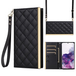 Custodia per telefono in pelle con ventosa rombica a tracolla, For Samsung Galaxy S20+, For Samsung Galaxy S10e, For Samsung Galaxy S10+, For Samsung Galaxy S10