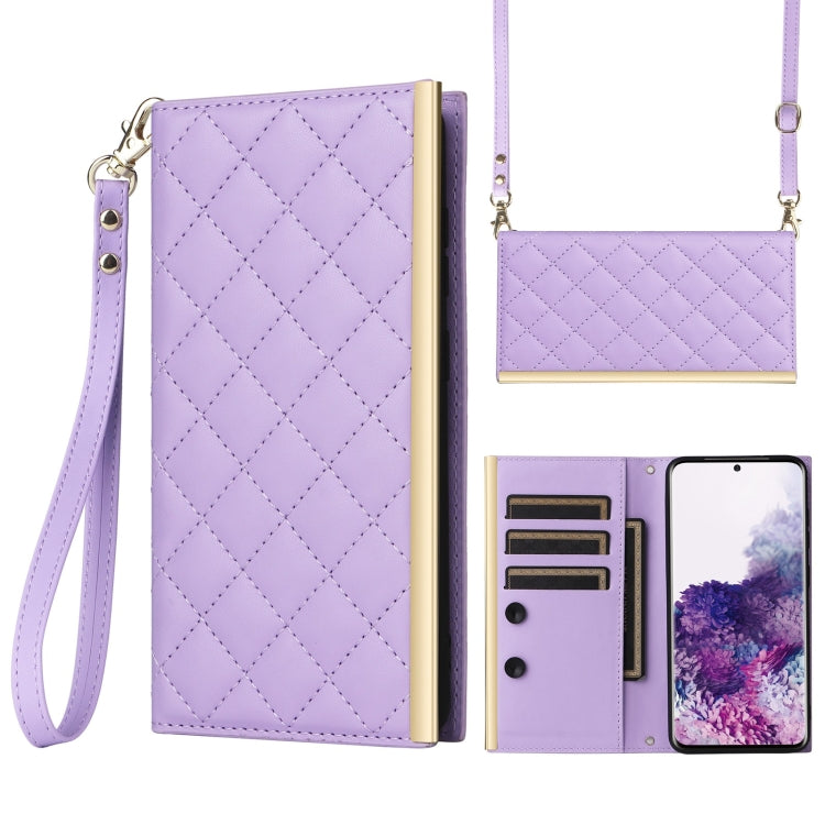 Custodia per telefono in pelle con ventosa rombica a tracolla, For Samsung Galaxy S20+, For Samsung Galaxy S10e, For Samsung Galaxy S10+, For Samsung Galaxy S10