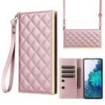 Custodia per telefono in pelle con ventosa rombica a tracolla, For Samsung Galaxy S23+ 5G, For Samsung Galaxy S23 5G, For Samsung Galaxy S20 FE, For Samsung Galaxy S22 Ultra 5G